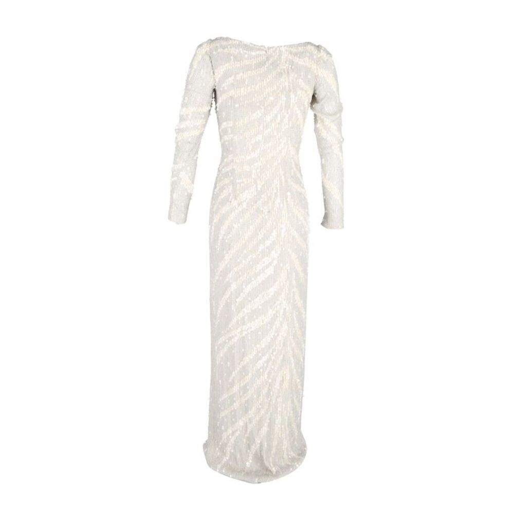 Jenny Packham Long Sleeve Gown in Cream Sequined Polyester - Picture 3 of 3
